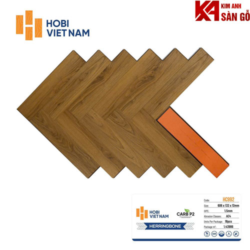 Sàn Gỗ Xương Cá Hobi 12mm+1,5 IXPE HC992